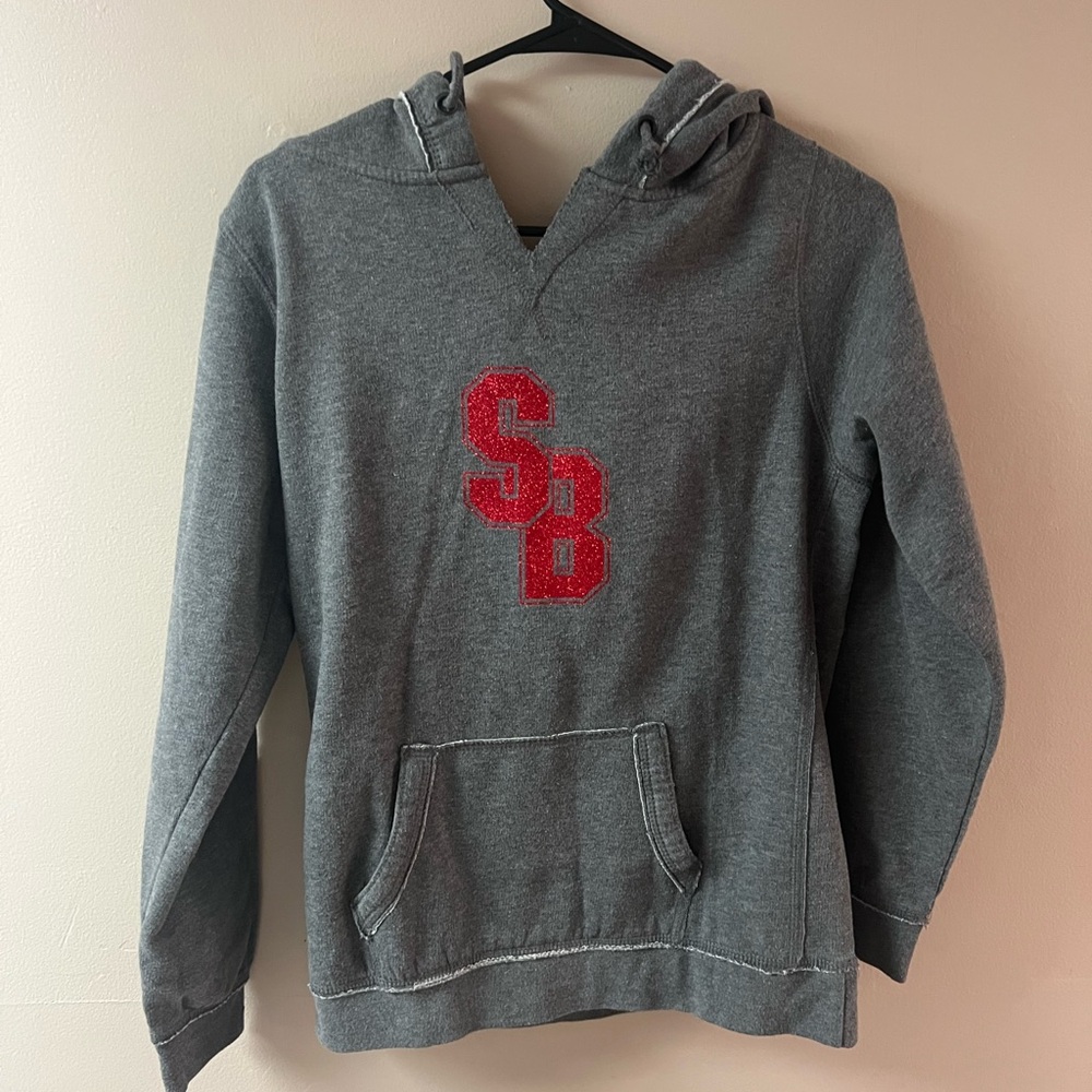 Gray Hoodie with Red Logo